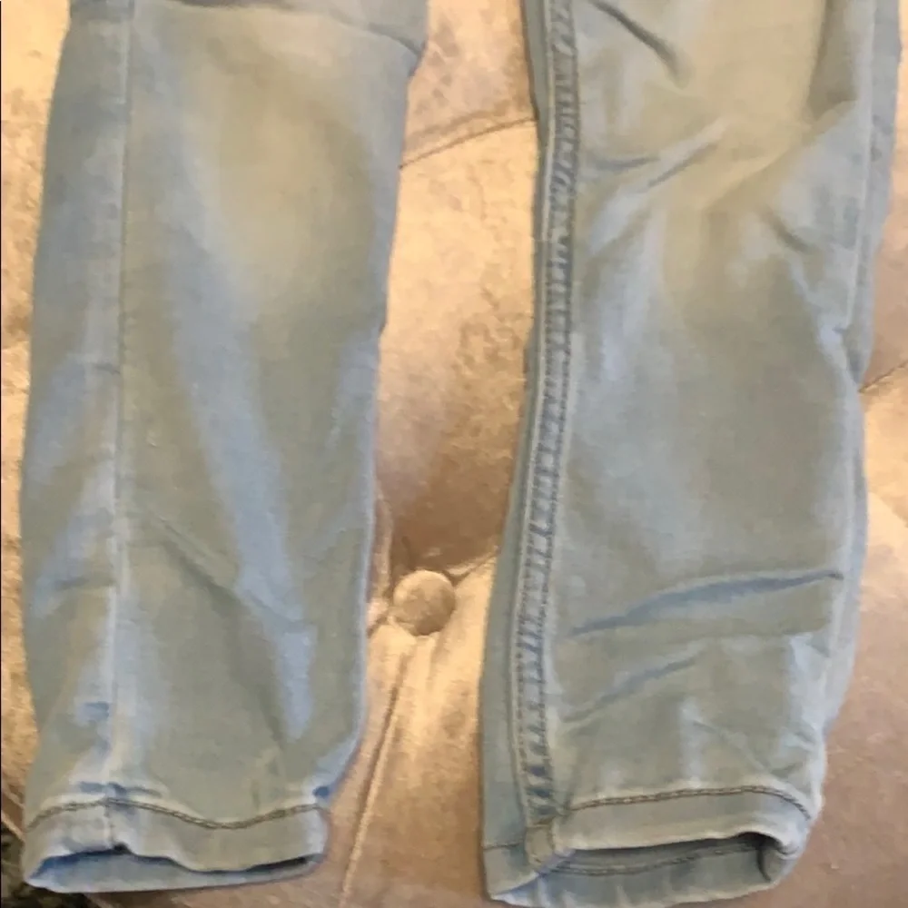 Justice light wash mid rise jean legging, 7 slim